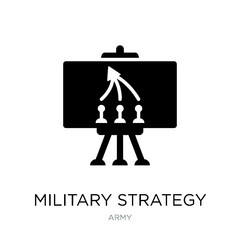military strategy icon vector on white background, military stra