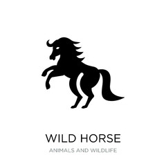 wild horse icon vector on white background, wild horse trendy fi