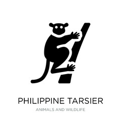 philippine tarsier icon vector on white background, philippine t