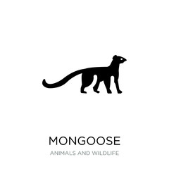 mongoose icon vector on white background, mongoose trendy filled