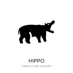 hippo icon vector on white background, hippo trendy filled icons