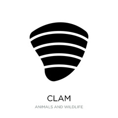 clam icon vector on white background, clam trendy filled icons f