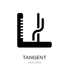 tangent icon vector on white background, tangent trendy filled i