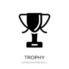 trophy icon vector on white background, trophy trendy filled ico