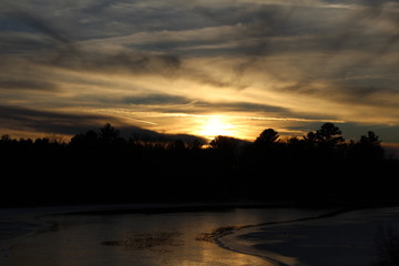 Beautiful Sunset over Wisconsin River