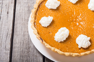 Homemade american traditional pumpkin pie