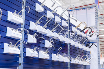 shelf with different water faucets