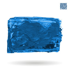 Fototapeta premium Blue brush stroke and texture. Grunge vector abstract hand - painted element. Underline and border design.