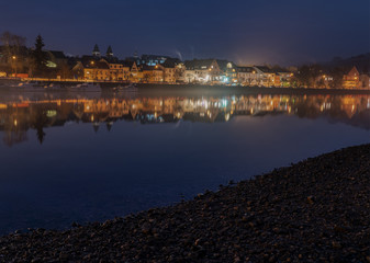 Fototapeta premium Luxemburg Deutschland Mosel bei Nacht