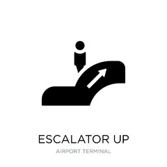 escalator up icon vector on white background, escalator up trend