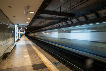 train passing through station