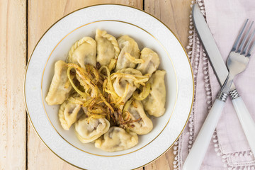 Homemade beef dumplings.