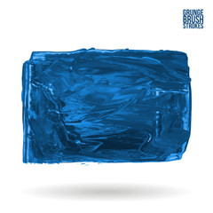 Fototapeta premium Blue brush stroke and texture. Grunge vector abstract hand - painted element. Underline and border design.