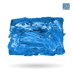 Fototapeta premium Blue brush stroke and texture. Grunge vector abstract hand - painted element. Underline and border design.