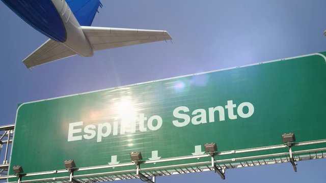 Airplane Take off Espirito Santo.Portuguese