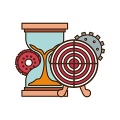 target shot with hourglass isolated icon