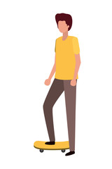 Fototapeta premium young man practicing skateboard character 