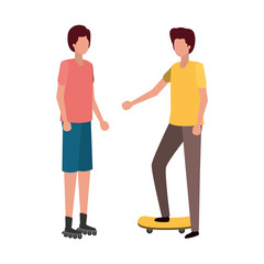 Fototapeta premium young men standing avatar character