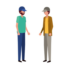 young men standing avatar character