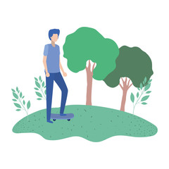 man standing in landscape avatar character