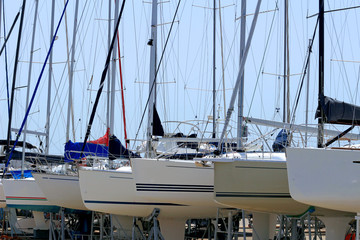 Landscape of a yacht landed on a marina