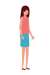 young woman standing avatar character