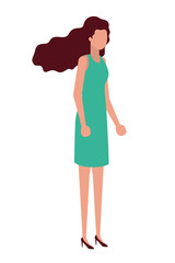 young woman standing avatar character