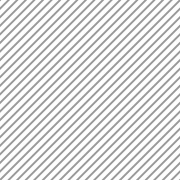 Diagonal Stripes Seamless Pattern - Thin gray diagonal stripes on white background