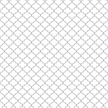 Quatrefoil Seamless Pattern - Minimalist gray and white quatrefoil or trellis design