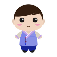 Cute Boy in Korean Hanbok - Cute boy dressed in hanbok or traditional Korean attire