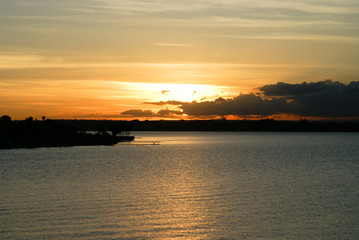 sunset on the lake