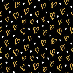 Heart symbol seamless pattern vector illustration. Hand drawn sketch doodle background. Saint Valentains Day or womens day background