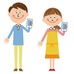 ポップな夫婦　携帯電話を紹介する