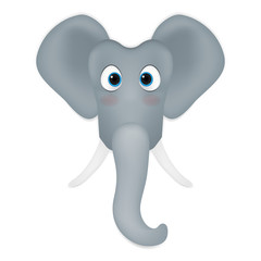 Elephant head cartoon vector