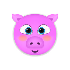 Pig head cartoon vector