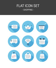 Set of Diagonal Line Point Flat Icons 