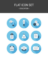 Set of Diagonal Line Point Flat Icons 