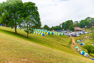 Tent camping place at Doi Samer Dao. Sri Nan national park, Nan Province, Thailand