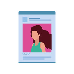 Fototapeta na wymiar woman's social network profile avatar character