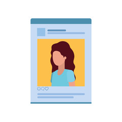 woman's social network profile avatar character