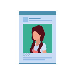 woman's social network profile avatar character