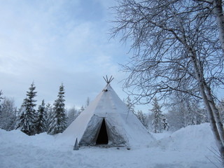 tipi in winter forest © Konstantin
