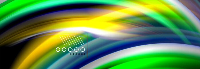 Rainbow color fluid wave lines flow poster. Wave Liquid shapes design