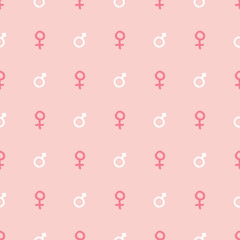 Mars and Venus seamless pattern vector illustration. Hand drawn sketched doodle gender background