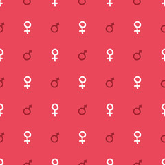 Mars and Venus seamless pattern vector illustration. Hand drawn sketched doodle gender background