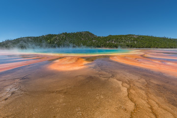 Grand Prismatic Spring. Hot springs. Yellowstone National Park. Wyoming. USA.