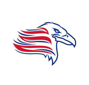 Eagle head icon. Eagle silhouette US symbol 