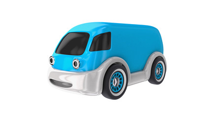 Toy bus blue. 3D render