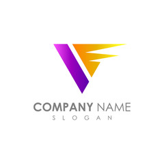Fast Letter V Logo Business Logo Template
