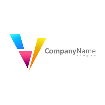 Abstract Letter V Logo Template